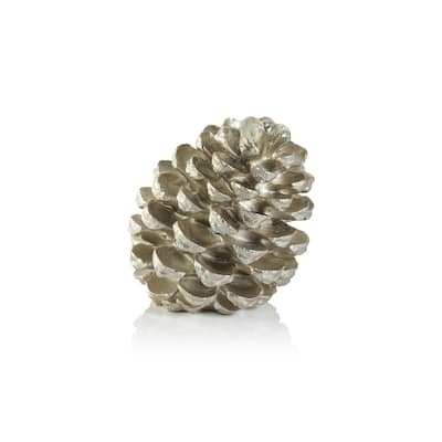 Silver Decorative Slanting Pinecone Figurine