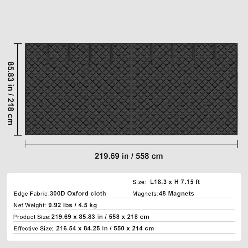 Garage Door Screen for Winter 10.3 x 8.14 ft Garage Door Insulation Kit - Multi