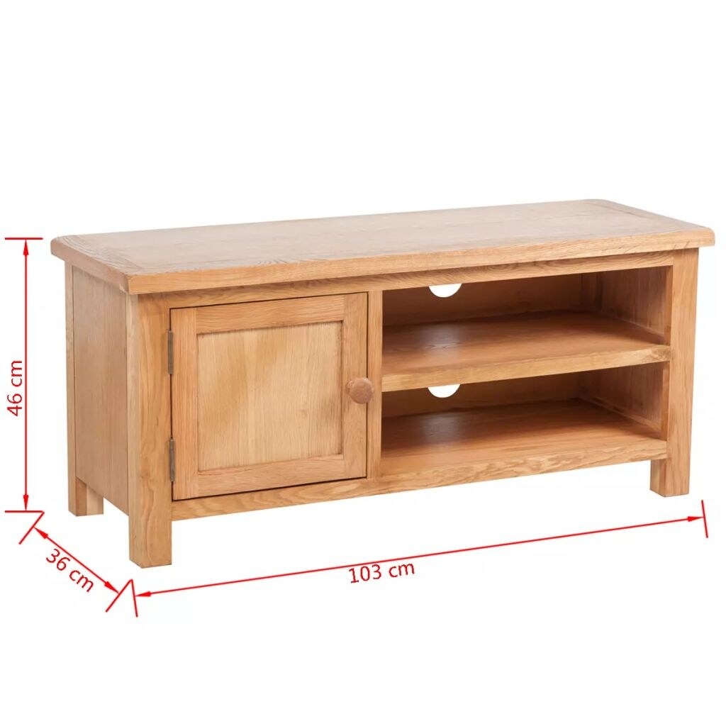 Vidaxl Tv Cabinet Solid Oak Wood 40 6 X14 2 X18 1 Overstock 26292938