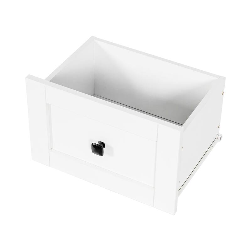 GDF Studio - Sae Modern 53.54" Tall Vanity Desk with LED Mirror, Power Strip, and 3 Storage Drawers