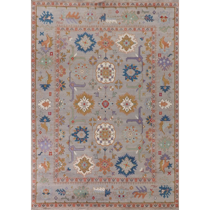 Transitional Oushak Oriental Area Rug Handmade Wool Carpet - 9'2" x 12'1"
