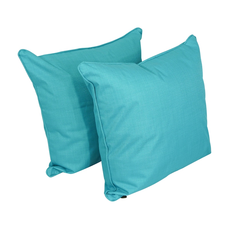 Delaney 25-inch Indoor/Outdoor Throw Pillow (Set of 2) - Aqua Blue