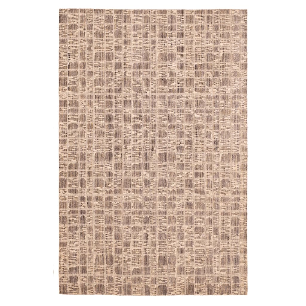 ECARPETGALLERY Hand Loomed Elysian Taupe Wool Rug - 6'5 x 9'11