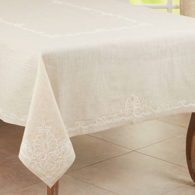 Elegant Tablecloth With Embroidered Design