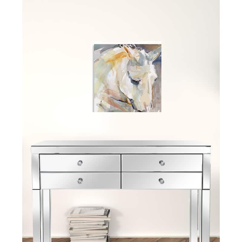 HomeRoots 20" x 20" Abstract Watercolor Horse Canvas Wall Art - 20' X '20' X '1.25