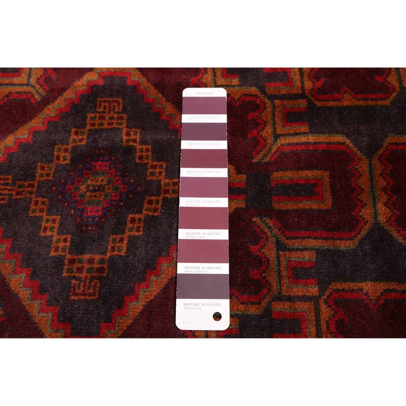 ECARPETGALLERY Hand-knotted Teimani Dark Burgundy Wool Rug - 3'10 x 6'1