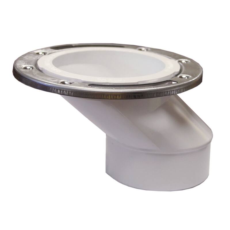 Jones Stephens C57434 3 X 4 PVC Overall Size Closet Flange W /SS Ring - Natural