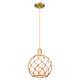Option White Glass with Brown Rope / Satin Gold