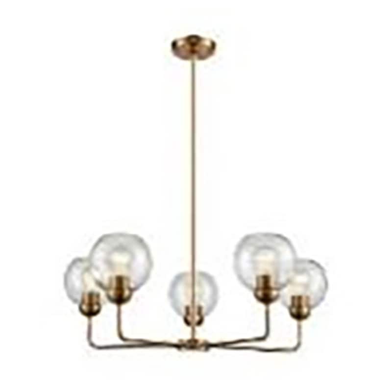 Astoria 23-inch Wide 3-Light Chandelier in Brushed Nickel - Gold - 28-inch