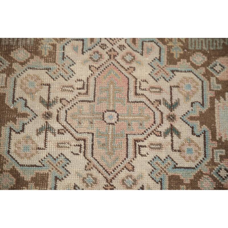 Hand Knotted Oriental 100% Wool Carpet Traditional Medallion Pink Tabriz Area Rug - 9' 7'' X 6' 7''