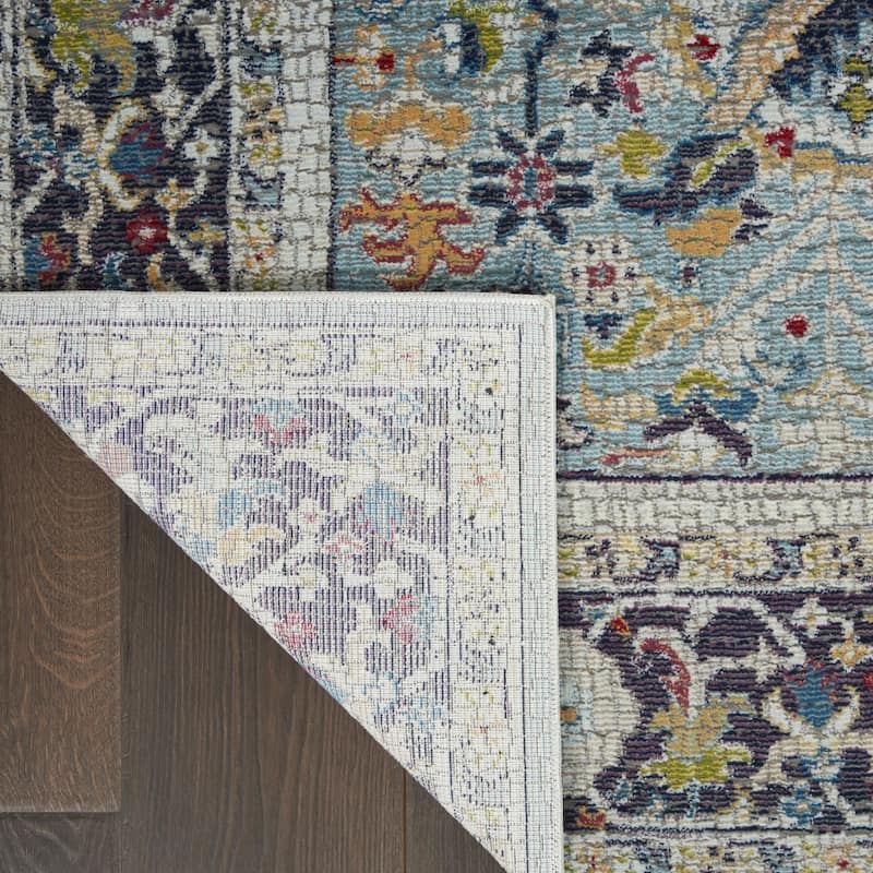 Hupu Power Loomed Distressed Floral Traditional Non Skid Area Rug By HomeRoots - 90' X '63' X '0.5