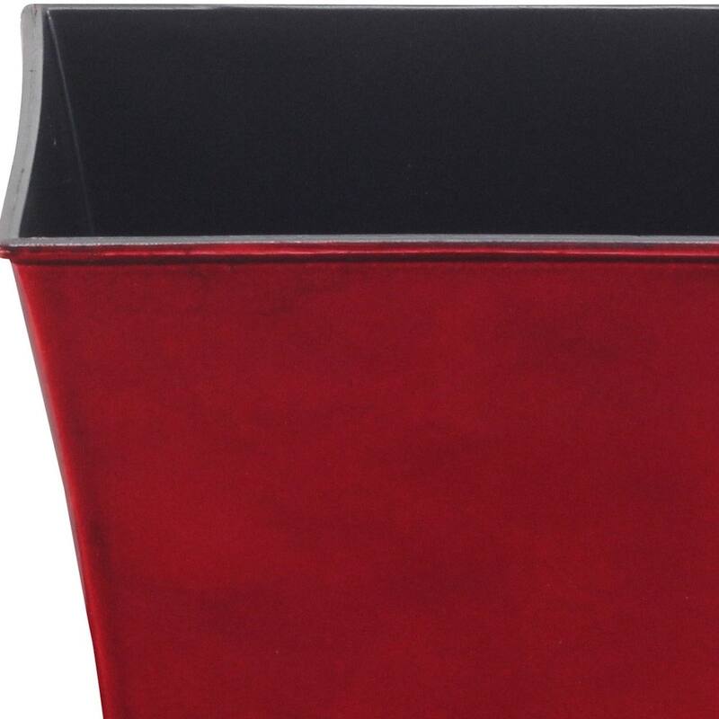 HomeRoots 7" Red Recycled Plastic Indoor Outdoor Rectangular Pot Planter