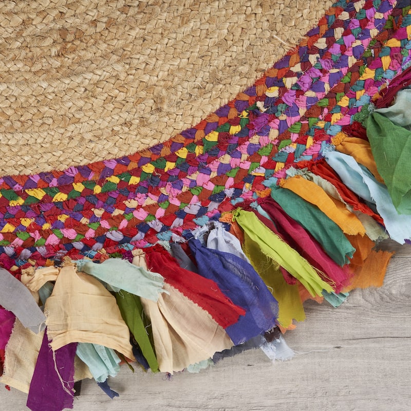 Sevita Hand-woven Jute/ Cotton Multi-colored Area Rug