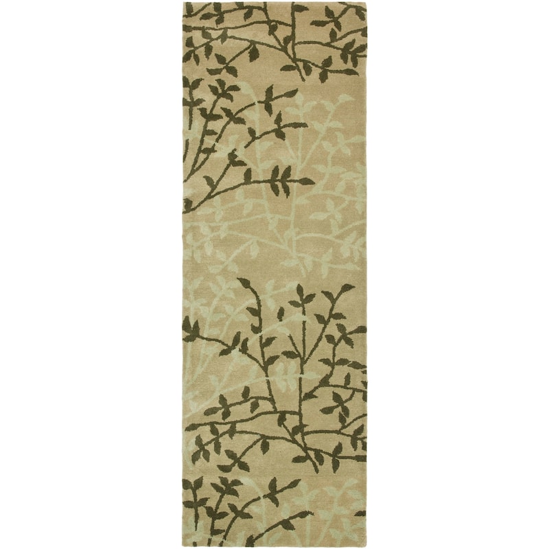 SAFAVIEH Handmade Soho Ashli N.Z. Wool Rug - 2'6" x 8' Runner - Green/Multi