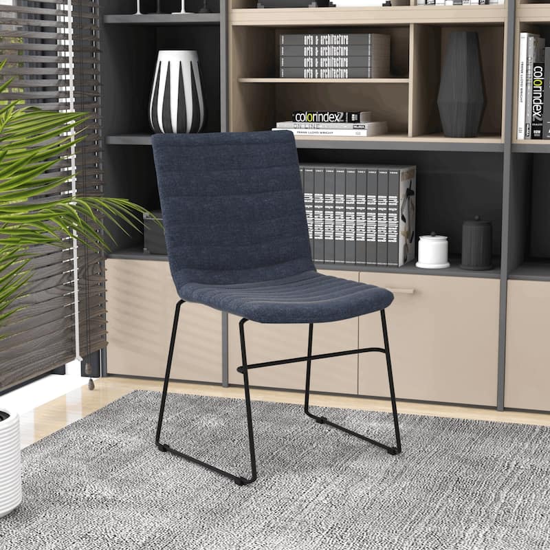 Zylar Modern Leather Guest Chair with Lumbar Support, Stainless Steel Base, High-Density Foam, Floor Protectors, 300 lb Capacity