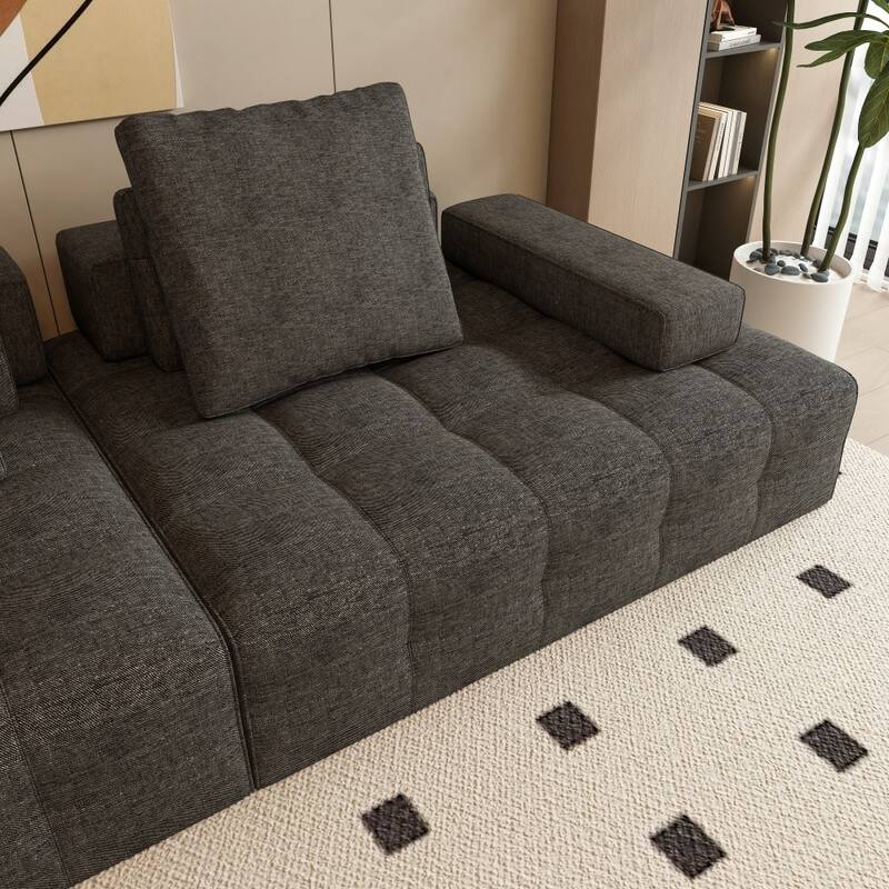 111" Modern Loveseat Sofa with Extra Deep Seats and Comfy Armrests
