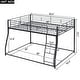 preview thumbnail 3 of 9, Full XL over Queen Metal Floor Bunk Bed, Black