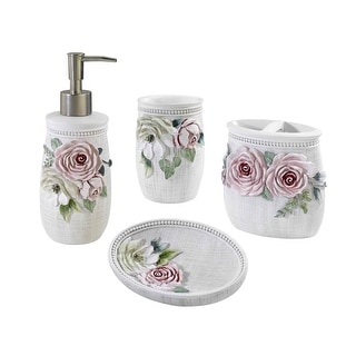 Avanti Spring Garden 4-Piece Bath Accessory Set - Bath Acc 4pc Set - TM, TB, SD, LP