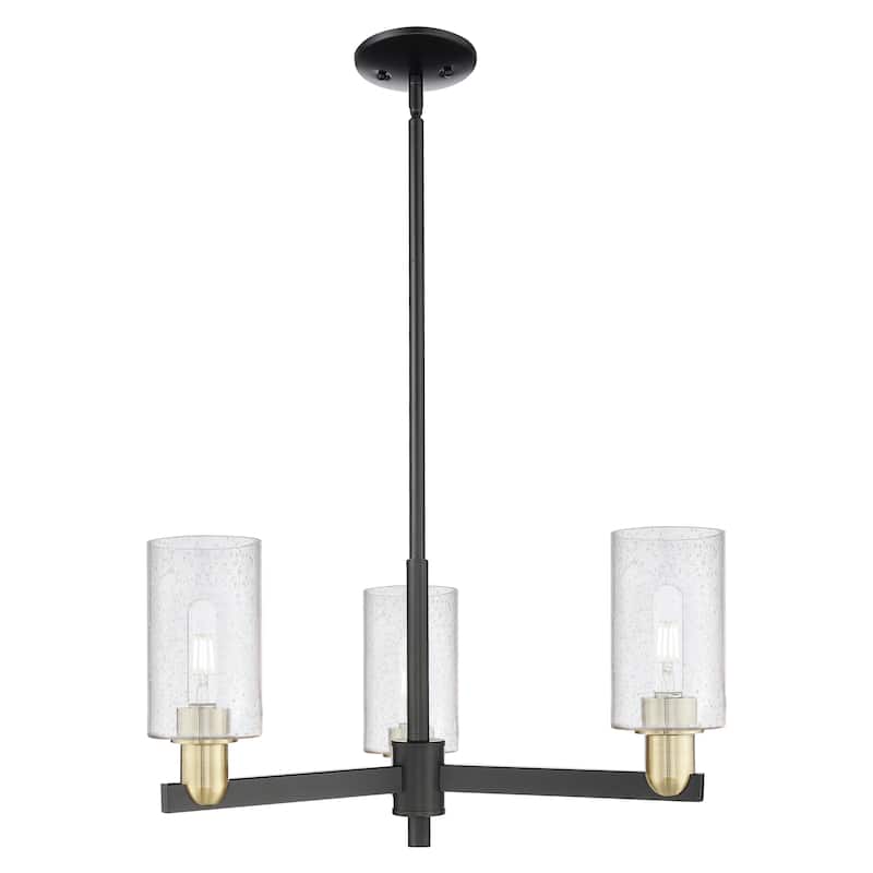Innovations Lighting Endless Possibilities Arcadia - Clymer - 3 Light 26" Stem Hung Chandelier - Black Antique Brass/Seedy