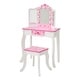 preview thumbnail 19 of 23, Teamson Kids Wooden Play Vanity Set with Tri-Fold Mirror, Storage Drawer and Stool, Kids Dressing Table for Girls Ages 3-5
