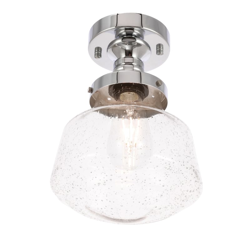 Nyle 1-Light Clear Bubble Glass Flush Mount