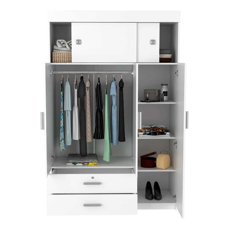 Armoire for Bedroom ,Living Room ,Apartment, Two spacious drawers,White