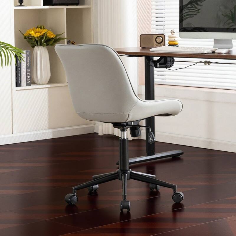 Modern Office Chair, Leather Swivel Office Chair for Home Office