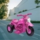 preview thumbnail 21 of 29, Electric Kids Motorcycle, 6V Bubble Ride-on with LED Lights, 3 Wheeled, Music, and Forward Reverse Function for Toddlers Pink
