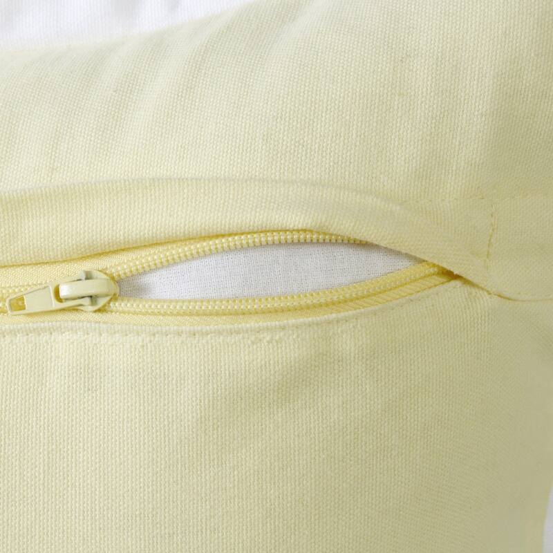 HomeRoots 14" X 36" Light Yellow And White 100% Cotton Geometric Zippered Pillow