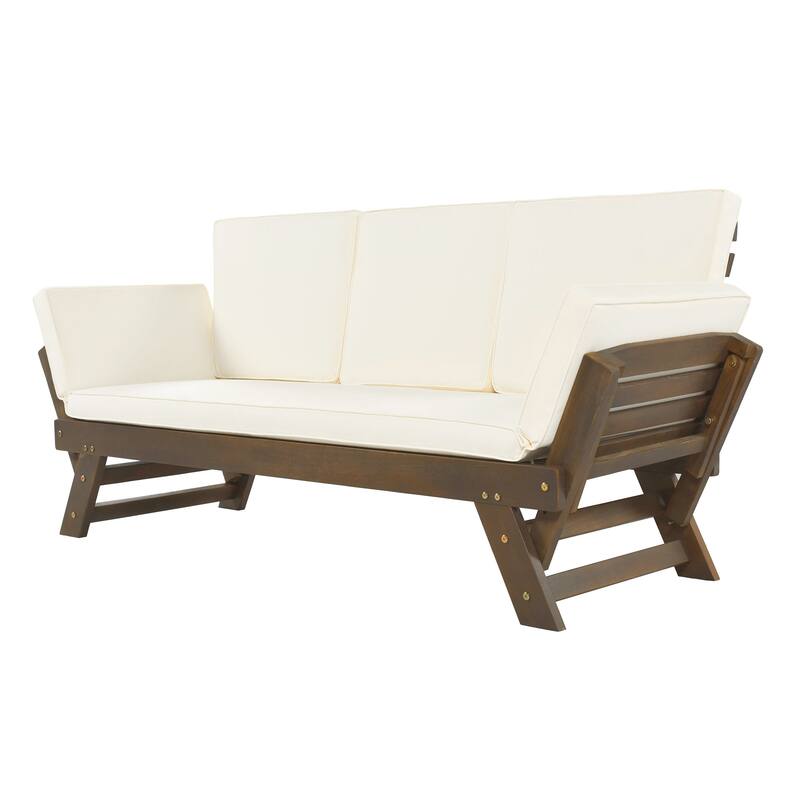 Nestfair Outdoor Adjustable Daybed Sofa Chaise Lounge with Cushions