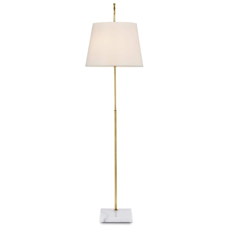 Currey & Company Cloister Medium Brass Floor Lamp - 70"h x 17"w x 46"d