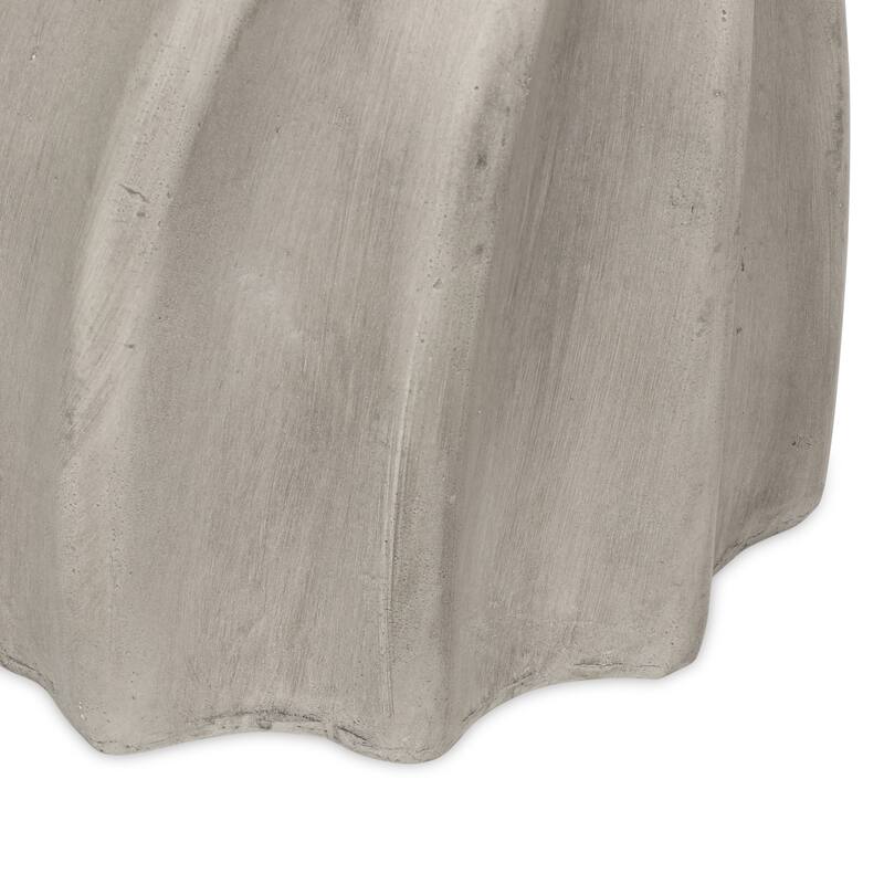Modern Outdoor Side Table with Sunburst Top Hourglass Shape