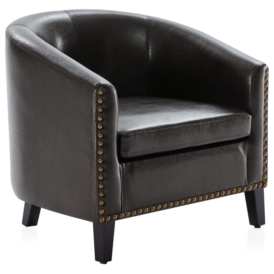 Belleze club chair shop tub faux leather accent