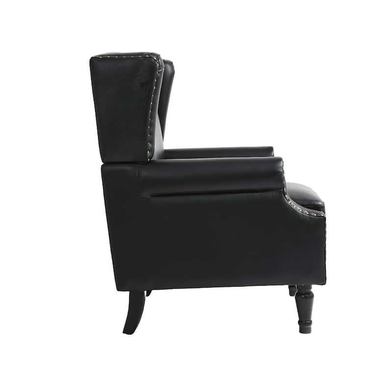 Upholstered Nailhead Trim Armchair Wingback Accent Chairs Set of 2