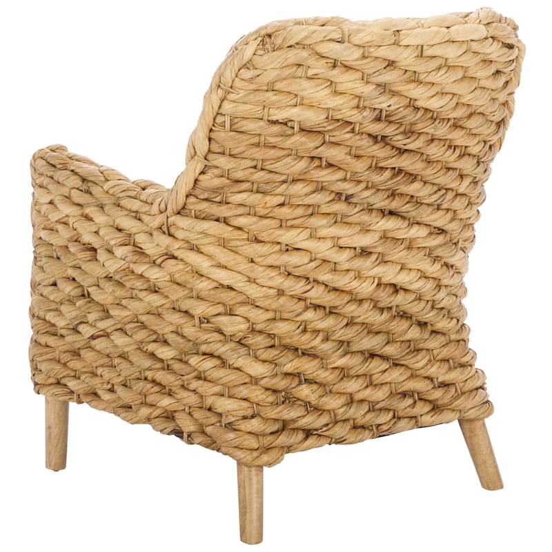 SAFAVIEH Purrl Hyacinth Solid Wood Accent Chair with Cushion, Fully Assembled - 26"W x 26"D x 32"H