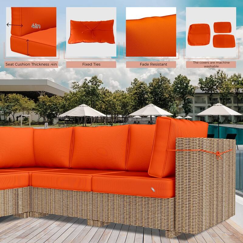 14 Piece Patio Furniture Cushion Set Outdoor Sofa Replacement Cushions