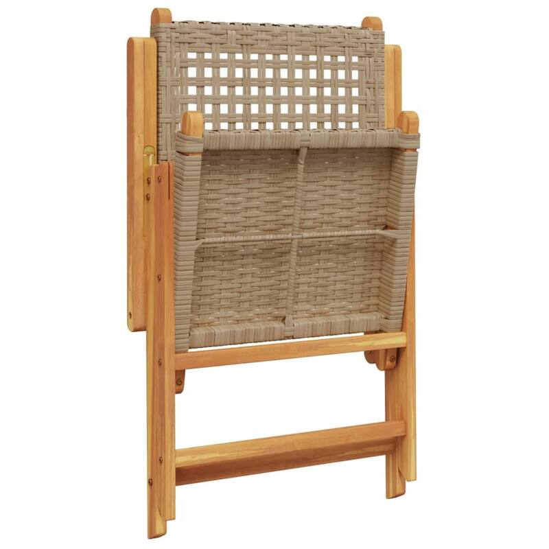 vidaXL Patio Chairs Garden Seating Furniture Solid Wood Acacia and Poly Rattan - 27.6 x 22.4 x 42.9