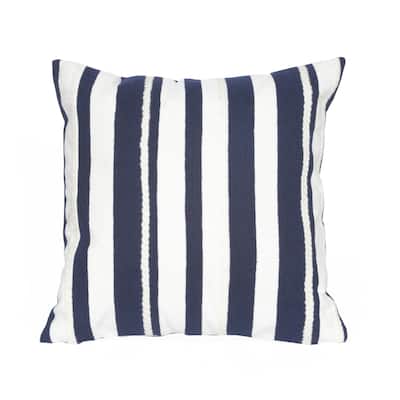 Liora Manne Visions II Marina Stripe Indoor/Outdoor Pillow Marine 20" Square