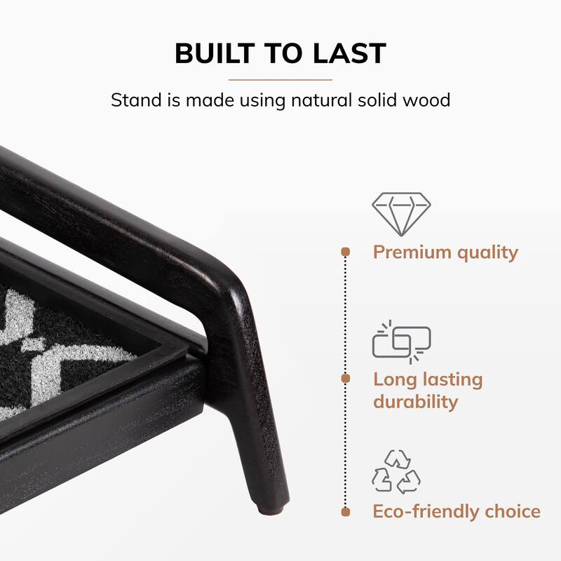 Jani Single-Tier Black Stand 2-Pair Rubber Boot Tray