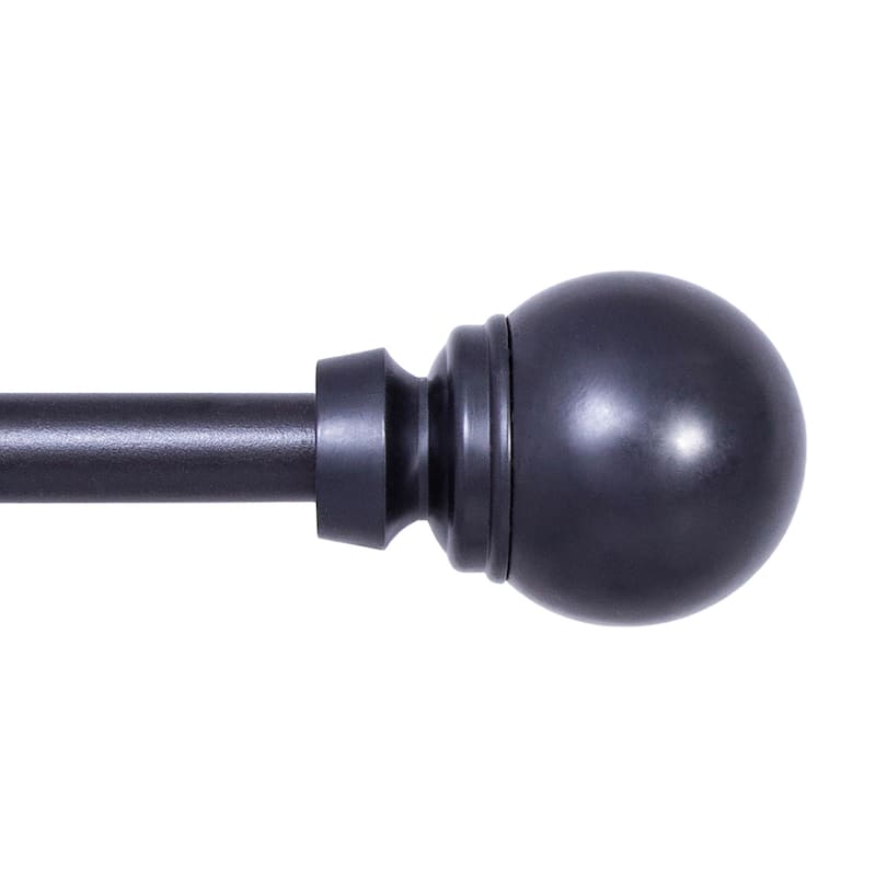 Kenney® Mae 5/8" Standard Decorative Window Curtain Rod, 28-48", Black - 90-130" - Black