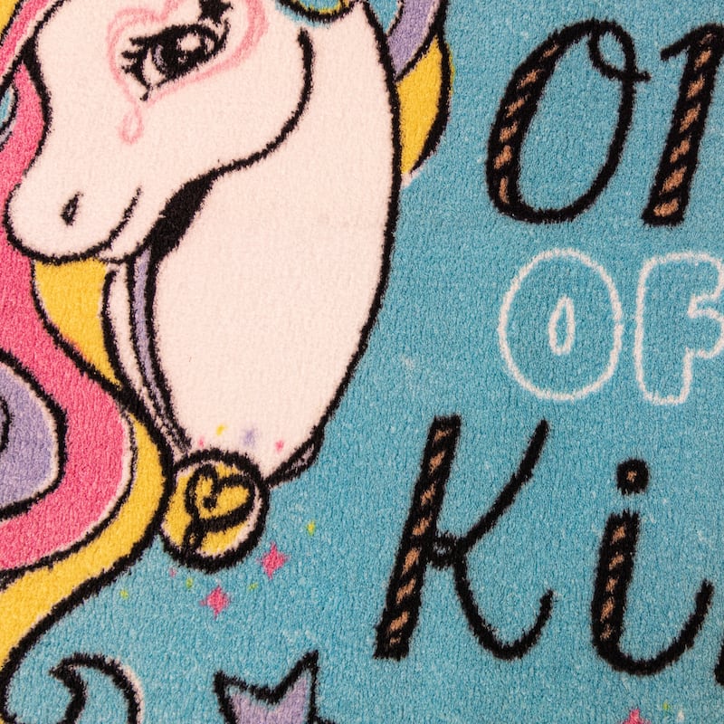Licensed Nickelodeon Jojo 'One of a Kind' Unicorn Youth Digital Print Area Rug - 3' 6" x 4' 6"