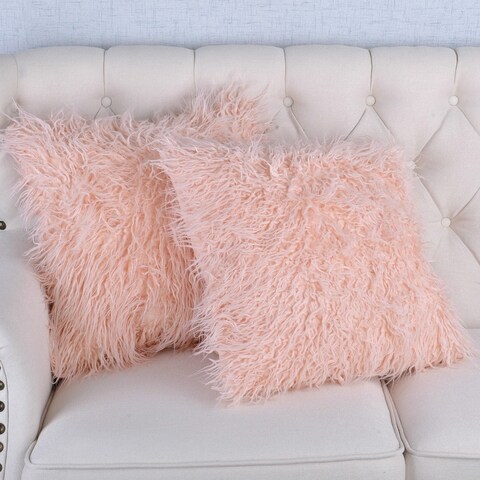 Karenne FauxFur Throw Pillow Covers (Set of 2), NO INSERT