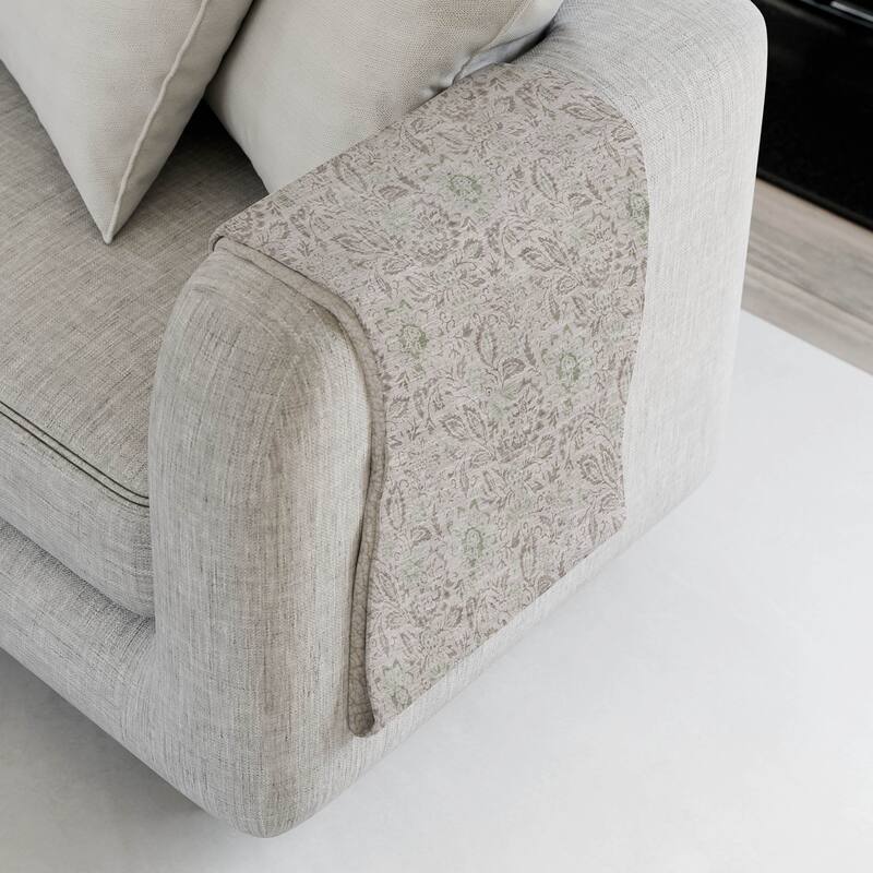 Premium Machine Washable Floral Sherpa Throw Blanket - Taupe - 4'2" x 5'10"