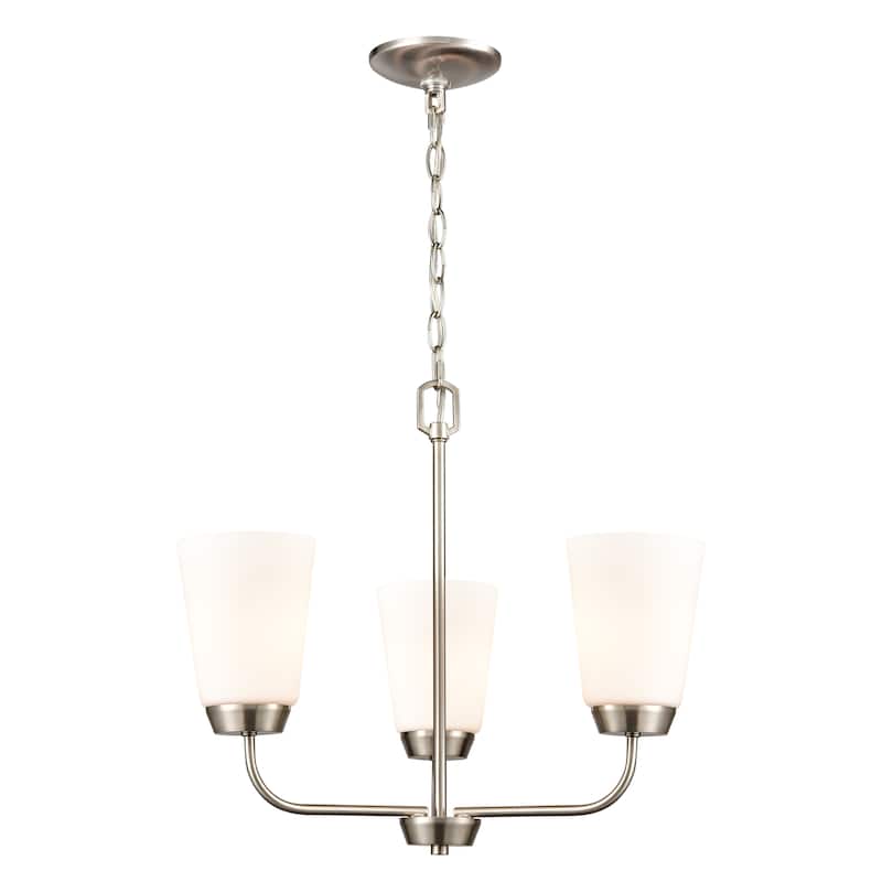 Winslow 19-inch Wide 3-Light Chandelier in Brushed Nickel - 19in W