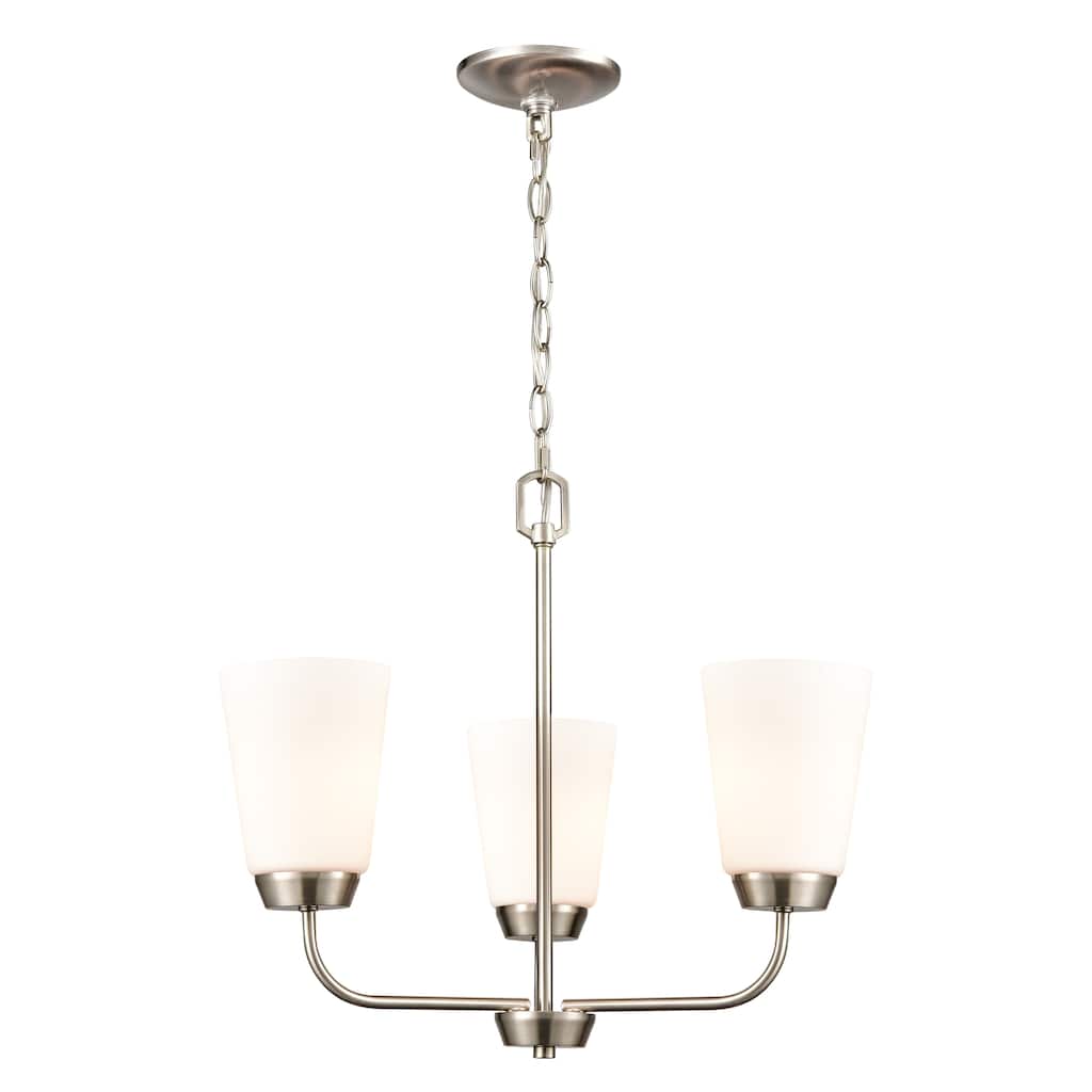 Winslow 19-inch Wide 3-Light Chandelier in Brushed Nickel
