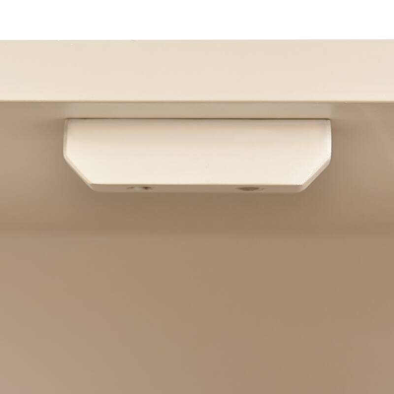 Buffet Cabinet with 4 Convex Pattern Doors, Storage Cabinet with 2 Silver Handle, Sideboard Cabinet with Adjustable Shelves
