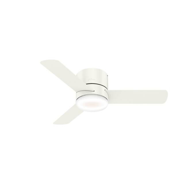 Hunter 44" Minimus Low Profile Ceiling Fan with LED Light, Handheld Remote - Fresh White