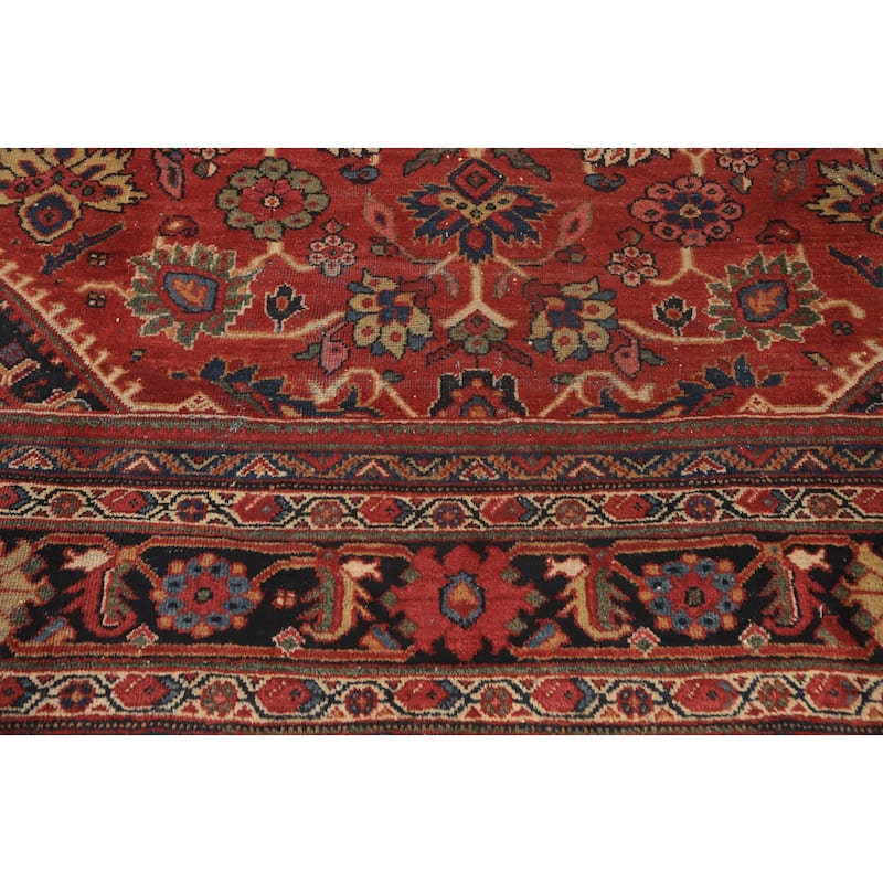 Hand Knotted Oriental 100% Wool Carpet Traditional Floral Oranges & Rust Mahal Area Rug - 12' 3'' X 9' 6''