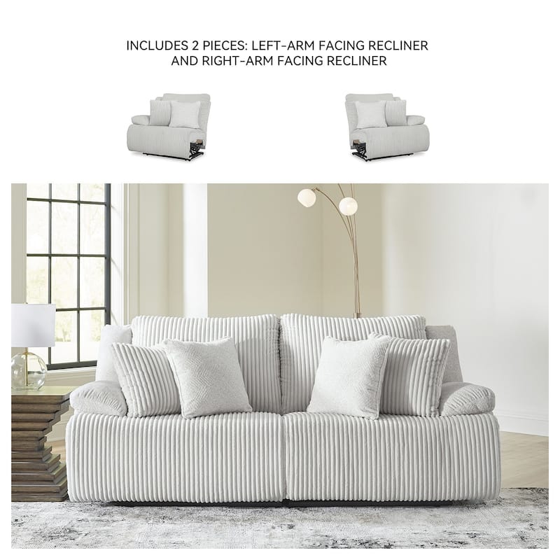 Signature Design by Ashley Top Tier 2-Piece Reclining Sectional Loveseat - 92"W x 40"D x 41"H