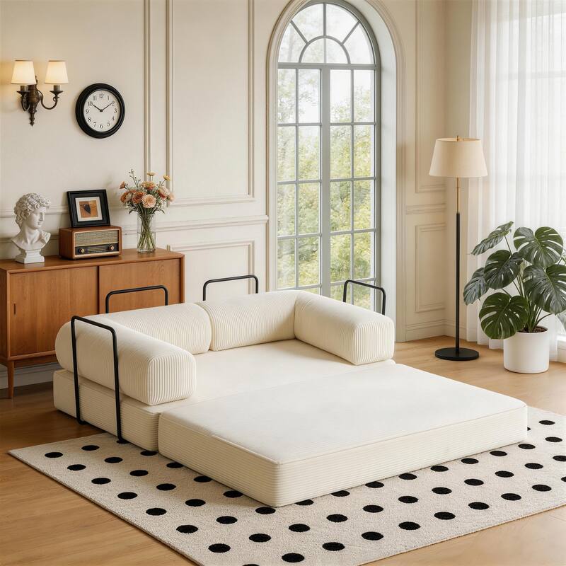 Corduroy Large Couch Convertible Floor Sofa Bed Sleeper